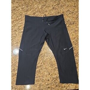 Nike Dri-FIT Capri Leggings Women's Black Size L Stretch Activewear